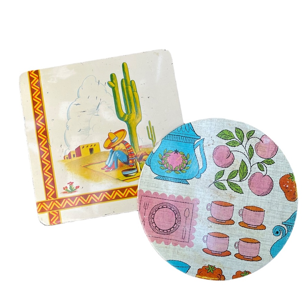 Vintage Metal Trivet Set – Southwestern & Retro Kitchen Themes